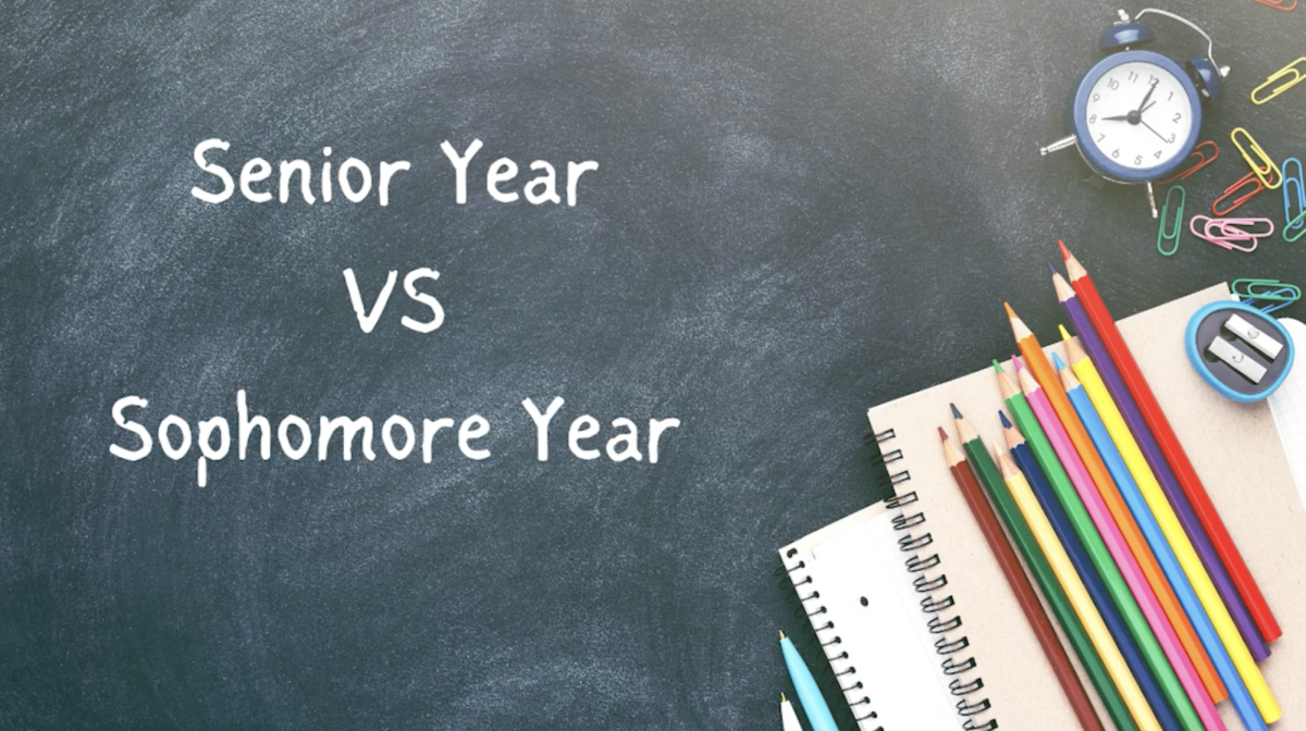 The thumbnail featuring Senior year vs. Sophomore year.